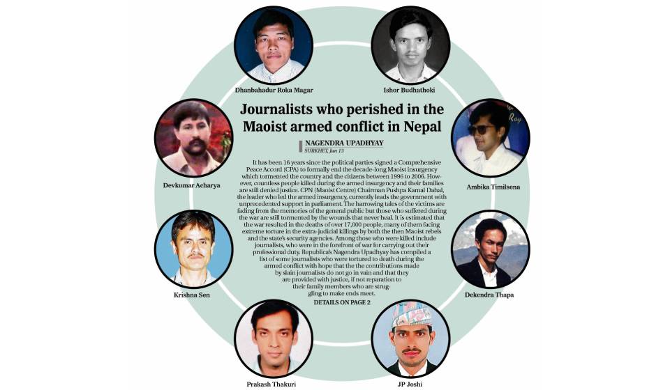 Journalists who perished in the Maoist armed conflict in Nepal