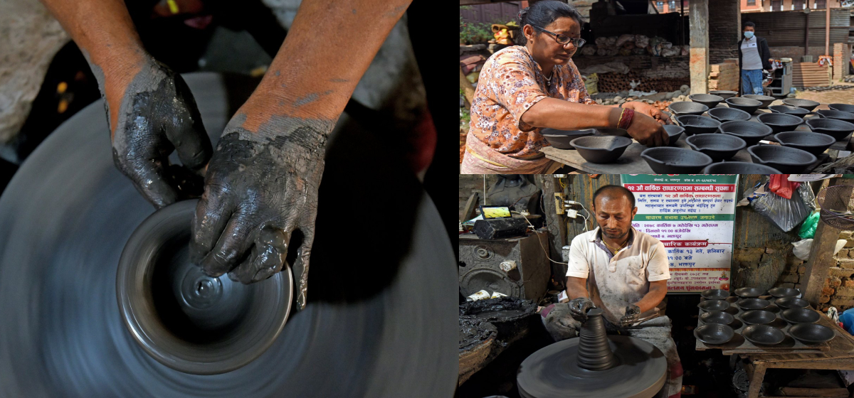 Traditional clay pot makers preserve the tradition of pala making