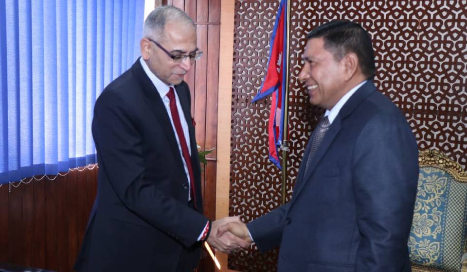 DPM Shrestha and Indian Foreign Secy Kwatra discuss construction of Raxaul-Kathmandu railway