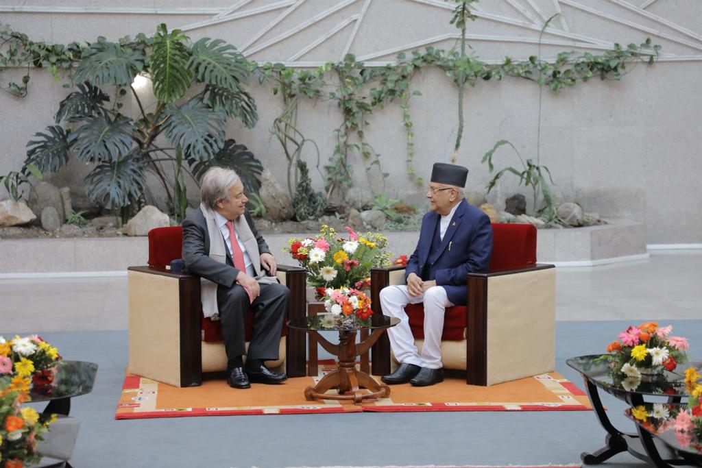 UN Secretary-General calls on UML Chair Oli