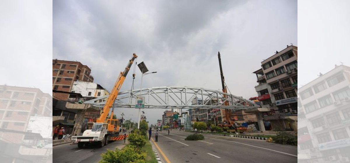 Overhead bridge at Baneshwor chowk to be completed within two weeks