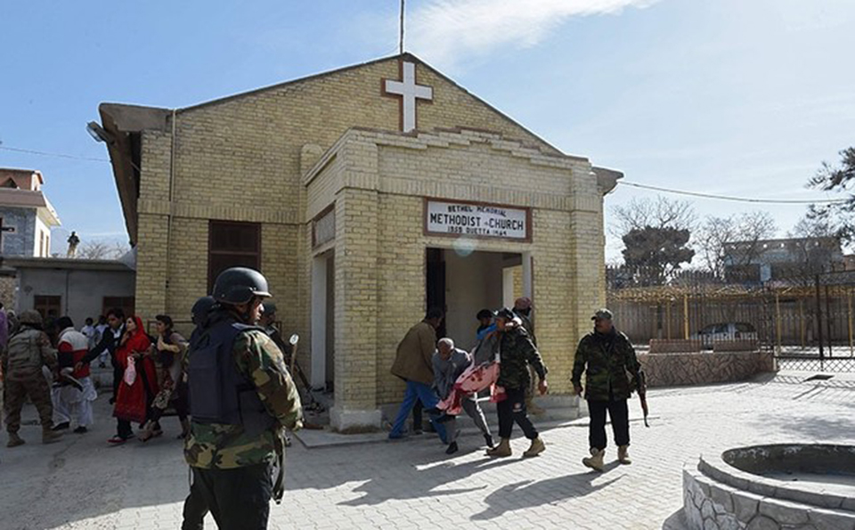 Twin suicide bombers attack church in Quetta ahead of Christmas, killing eight