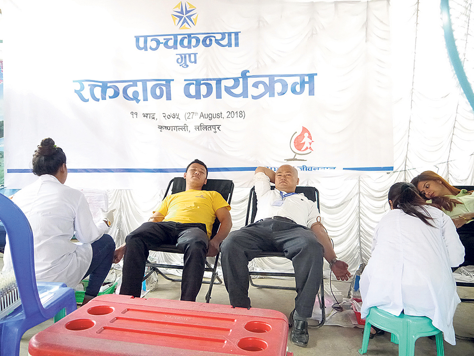 Panchakanya Group organizes blood donation camp