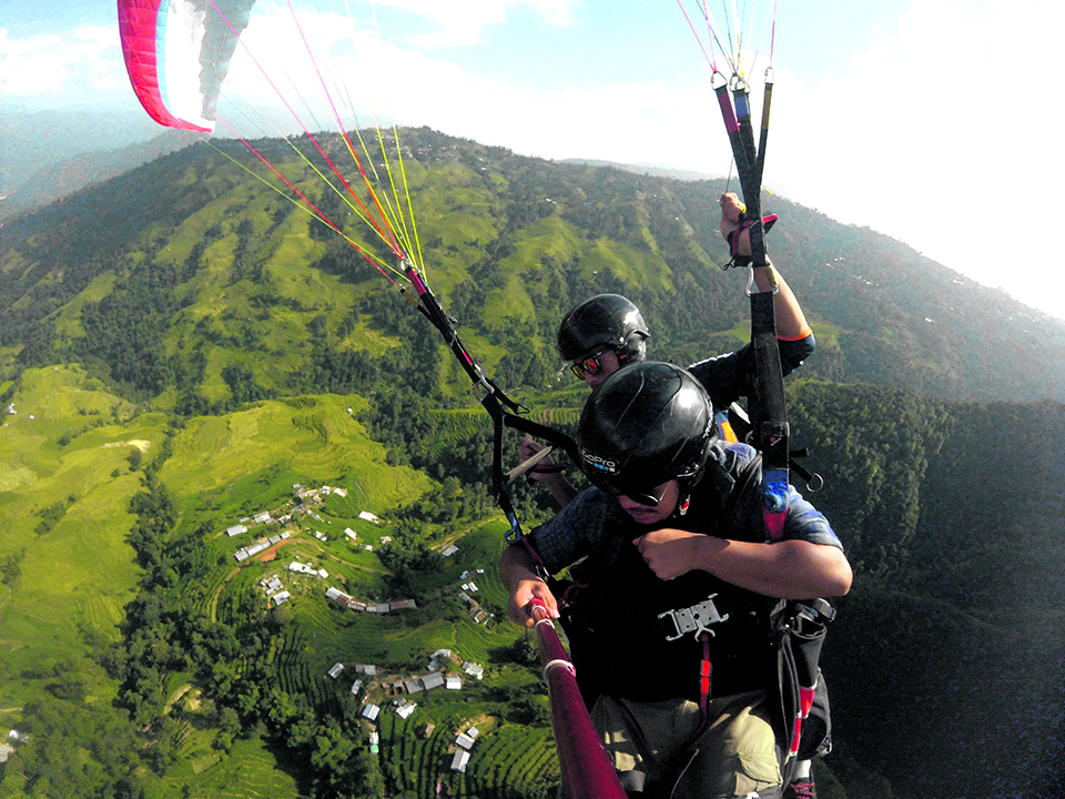 Paragliding over Kathmandu attracts tourists