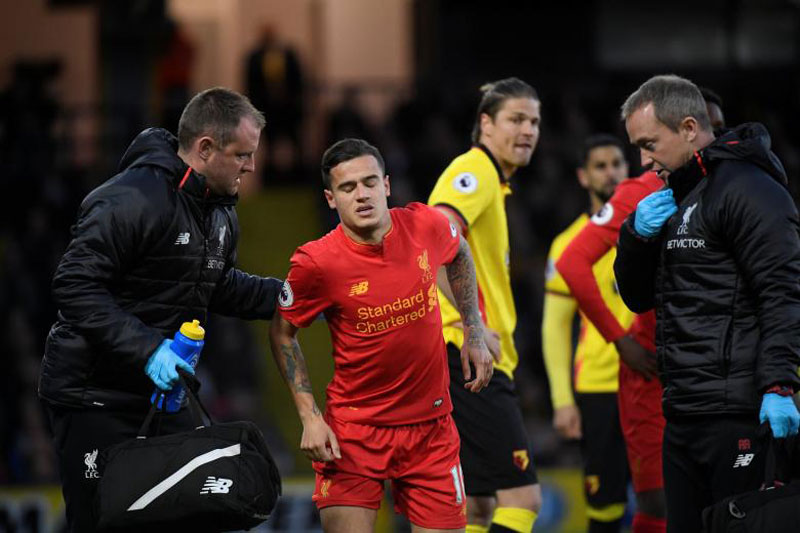 Liverpool's Coutinho hopeful of quick return after leg injury