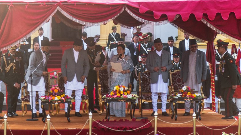 Bhandari sworn in as President for second term by 'ousted-CJ'