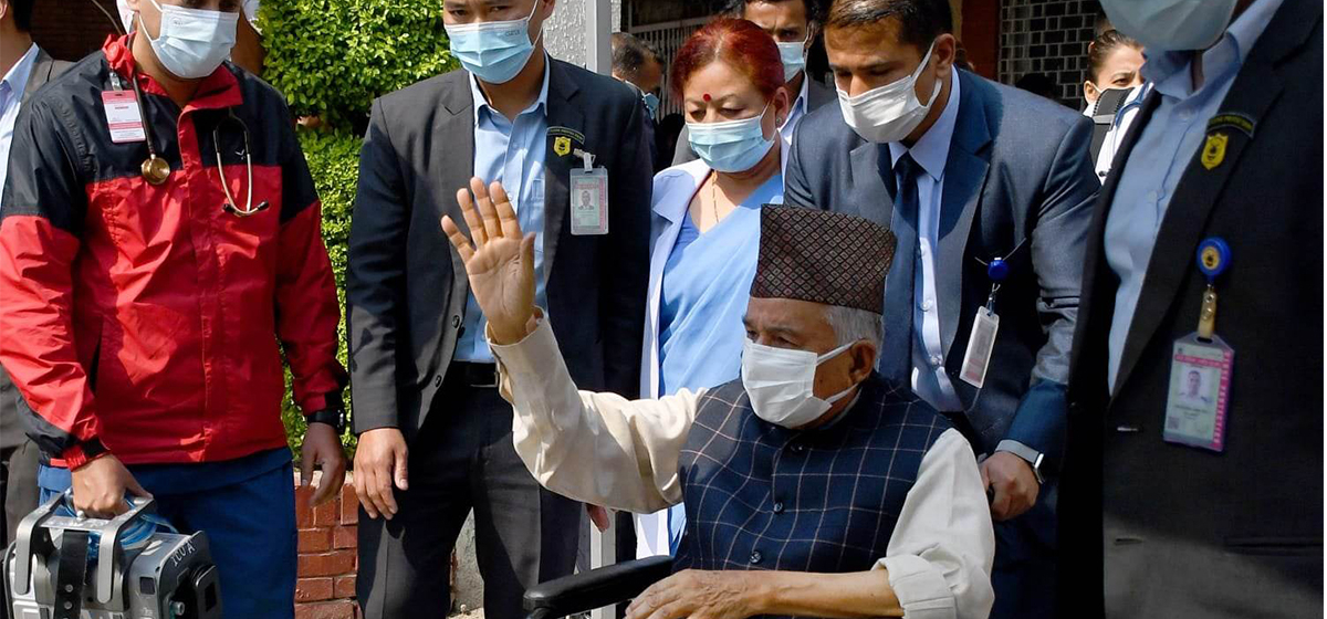 President Paudel being taken to India for treatment