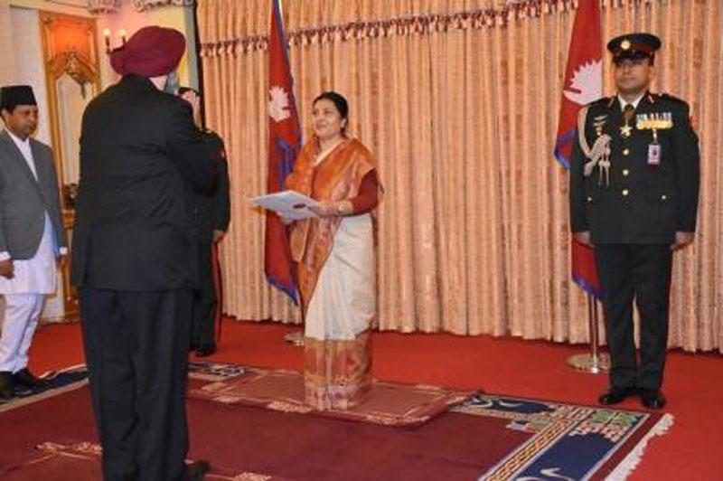 New Indian Ambassador to Nepal presents credentials to President