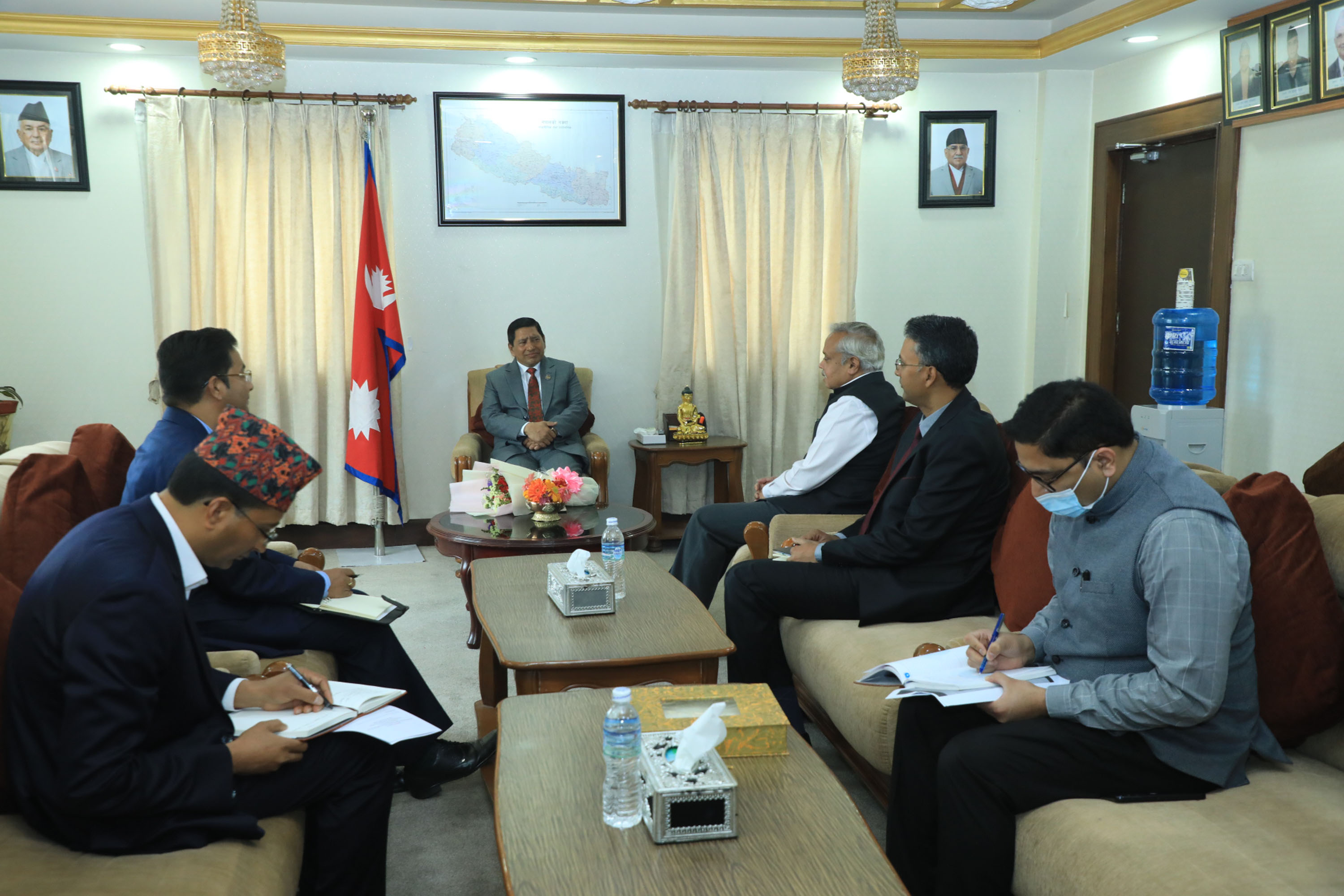 DPM Shrestha and Indian Envoy discuss PM Dahal's visit to India