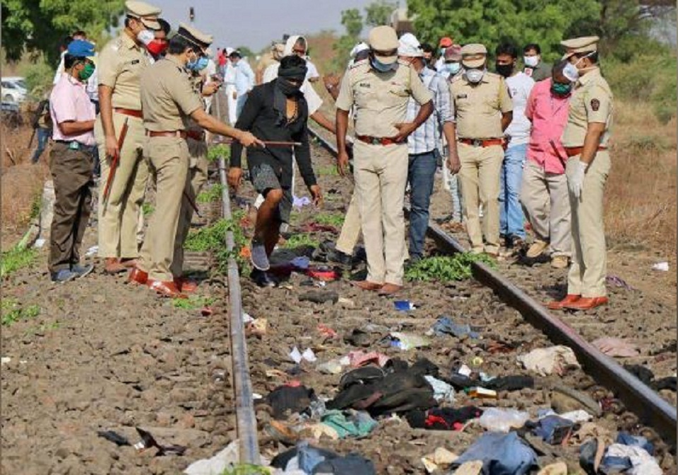 Indian train kills 16 workers laid-off in coronavirus lockdown