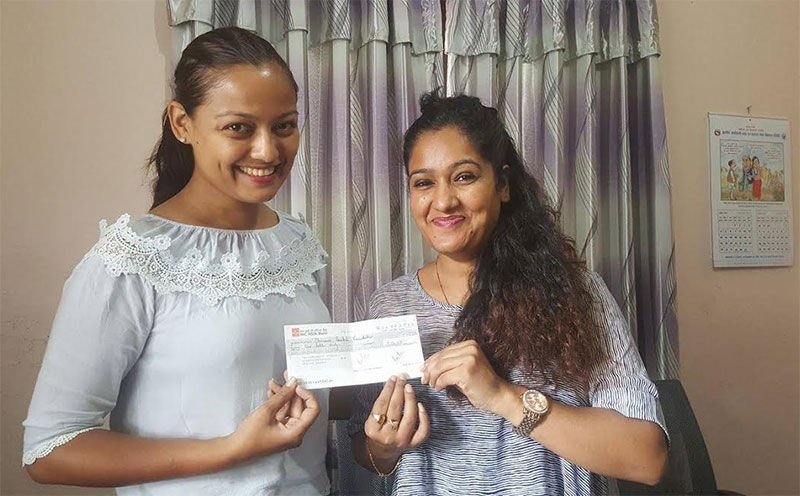 Actress Richa donates Dhurmus-Suntali foundation Rs 100,000
