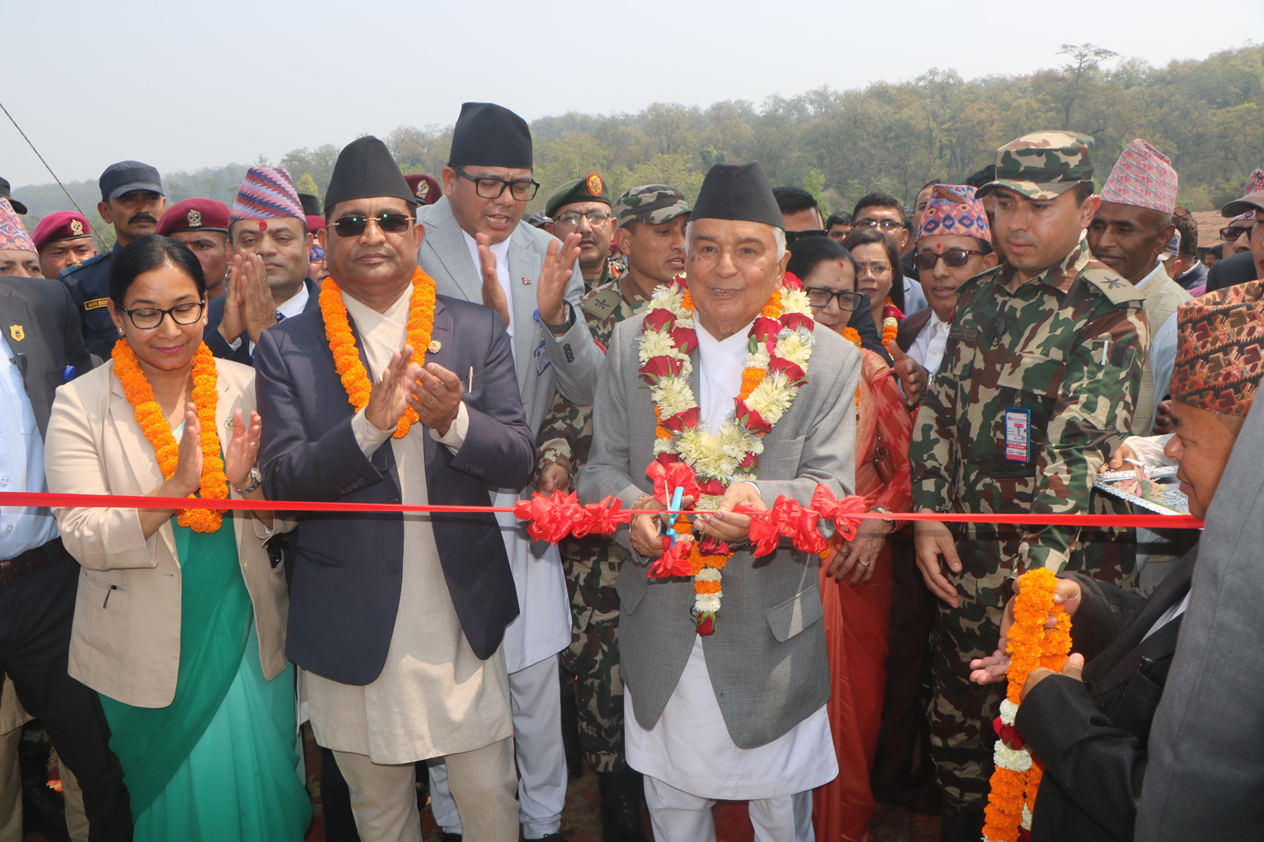 President Paudel in Chitwan to inaugurate a motorable bridge