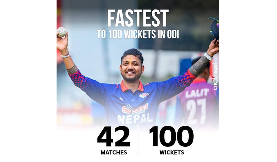 Nepali cricketer Sandeep Lamichhane sets world record for fastest 100 ODI wickets