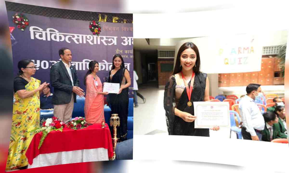 Miss Nepal Earth 2022, Sareesha Shrestha awarded Gold Medal by Tribhuwan University