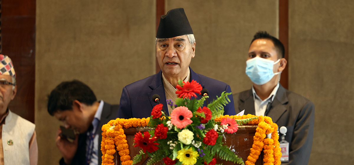 PM Deuba registers his candidacy through wife Arju