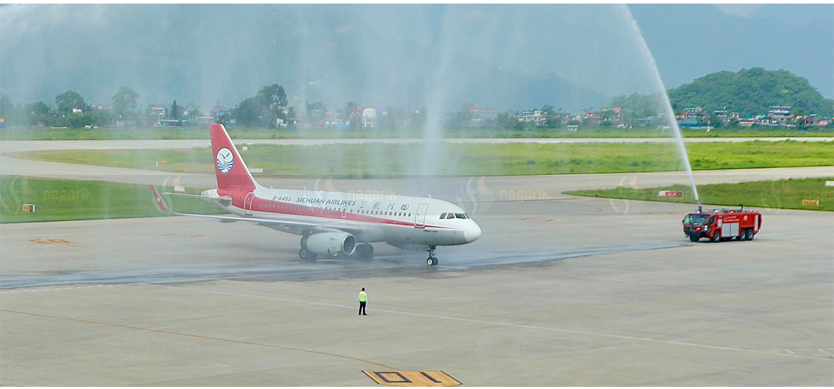 Newly-inaugurated Pokhra Regional Int'l Airport receives first int'l flight from China (In Photos)