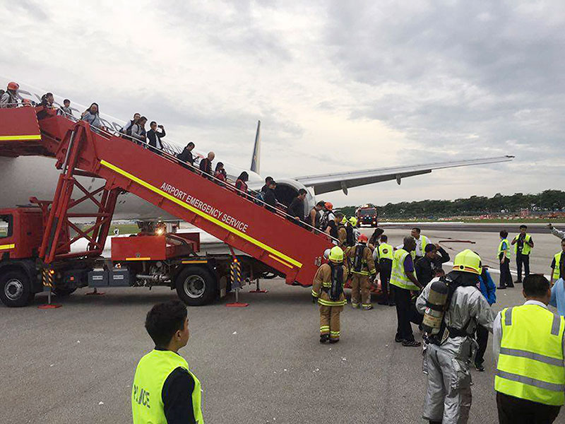 Singapore Airlines jet catches fire, but all passengers safe