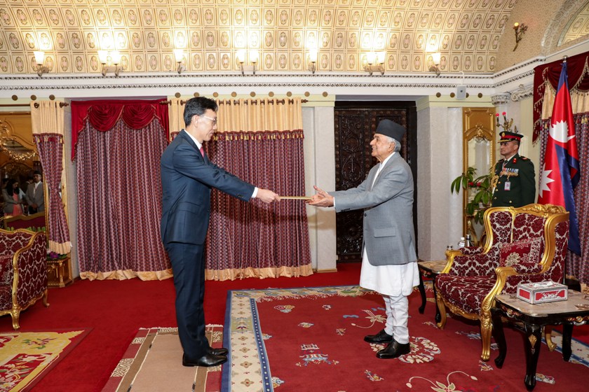 Newly-appointed South Korea Ambassador presents credential to President Paudel