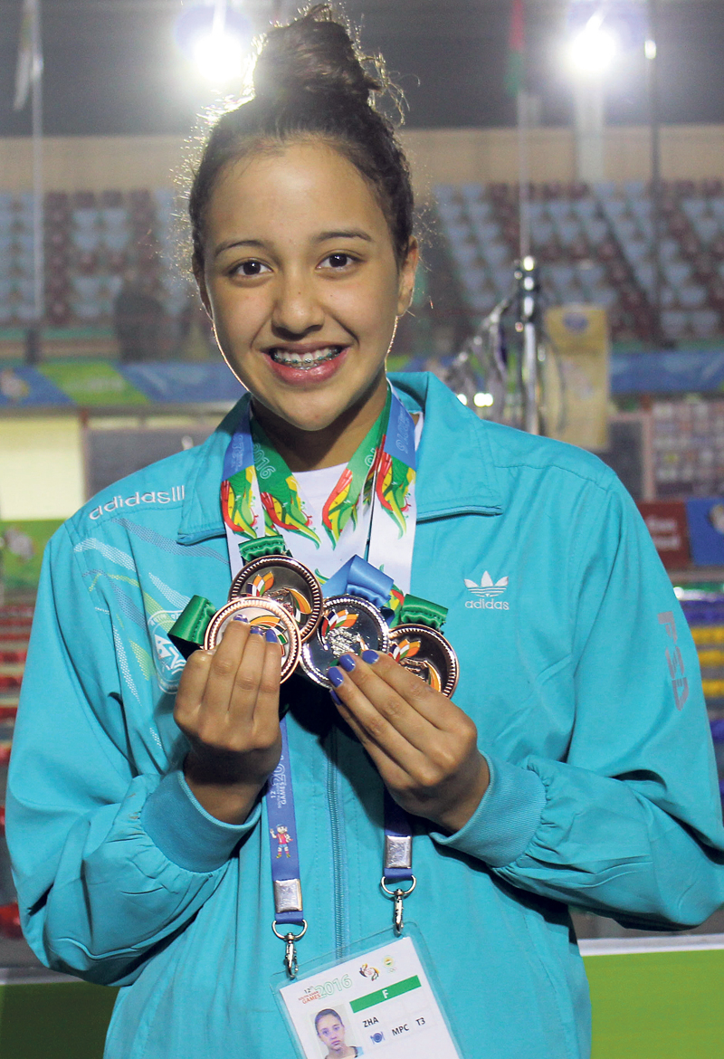 Gaurika competing in 100 meters backstroke in Rio Olympics today