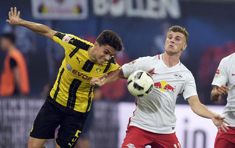 Leipzig stuns Borussia Dortmund to win 1st Bundesliga game