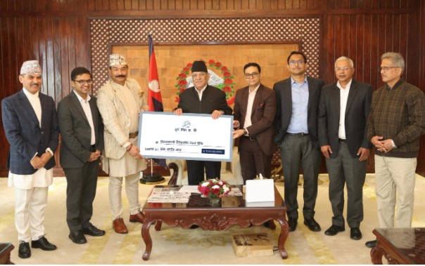 Surya Nepal donates Rs 14 million to help earthquake victims