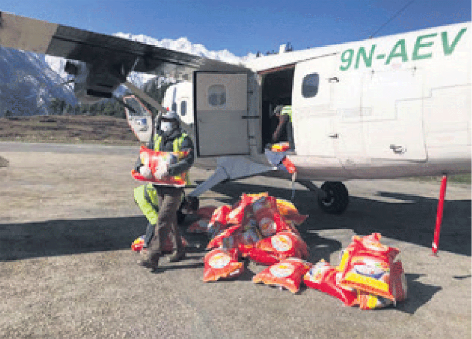 Tara Air ferrying essential food supplies to Humla