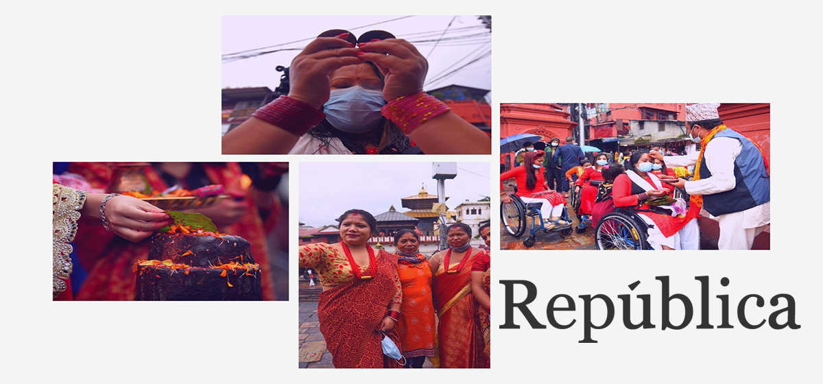 PHOTOS: Female devotees throng Pashupatinath on occasion of Teej