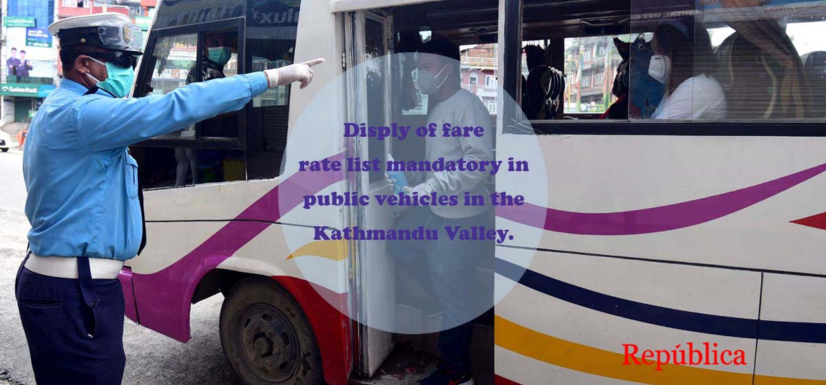 Traffic police to take action against public vehicles not displaying fare rate list