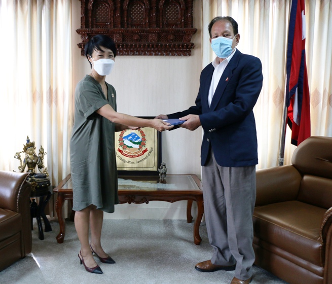 FM Dr Khadka receives credentials of new UNFPA Representative to Nepal