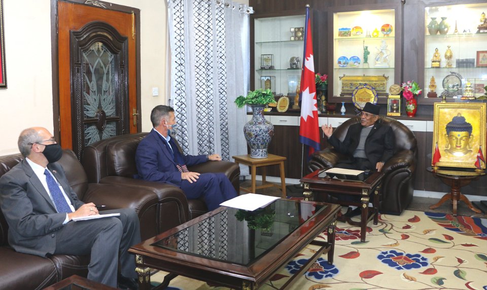 US ambassador to Nepal meets NCP's rival faction chair Dahal to share priorities set by the Biden administration