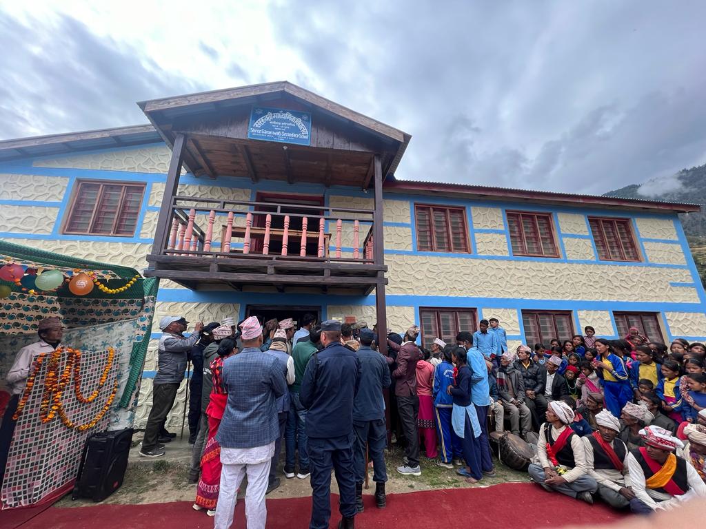 Two school buildings constructed with India's financial aid