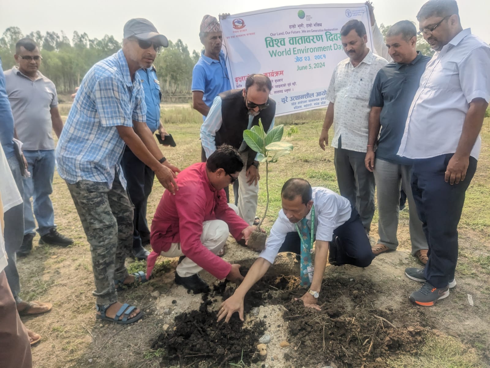 BRCRN plants saplings in Lalgadh on World Environment Day 2024