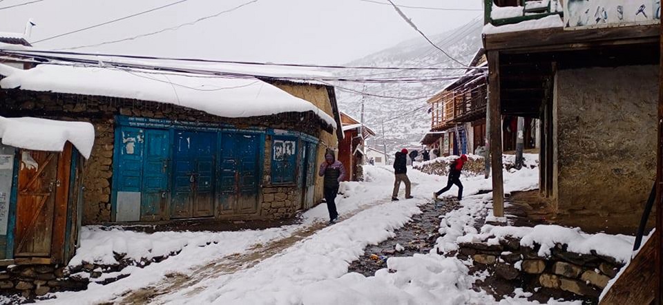 Snowfall in Humla welcomed by farmers