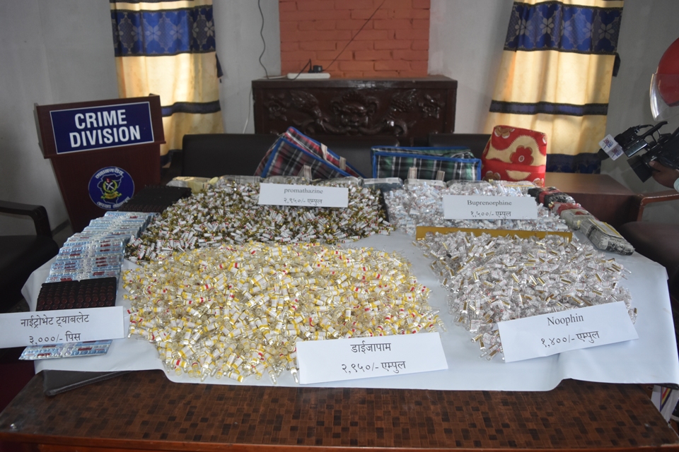 Police confiscate huge cache of illegal drugs from Bhaktapur, three arrested