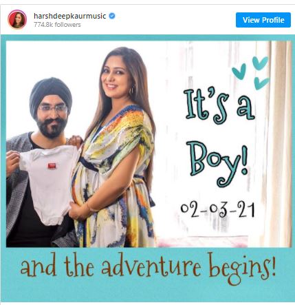 Singer Harshdeep Kaur, husband Mankeet Singh welcome baby boy