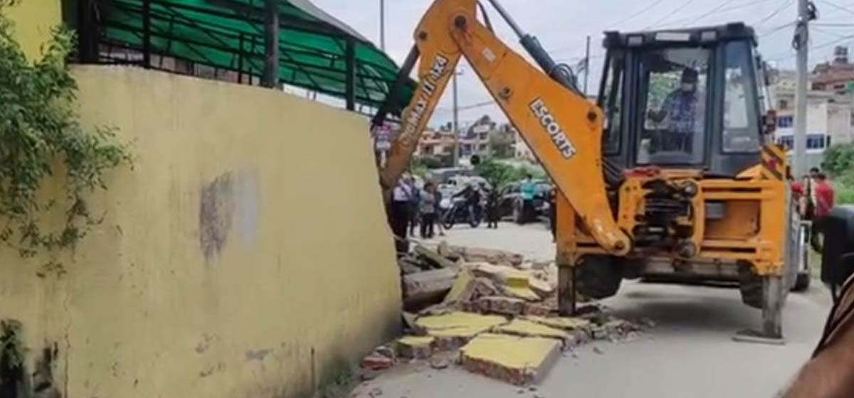 KMC demolishing illegal structures built on Bagmati bank