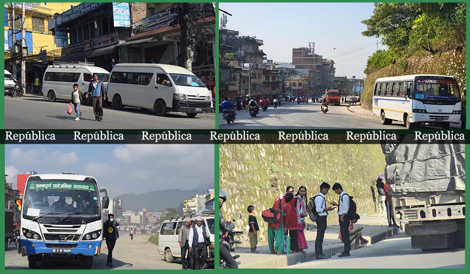 In Pictures: No impact of shutdown, vehicles in Kathmandu Valley are on the road as usual