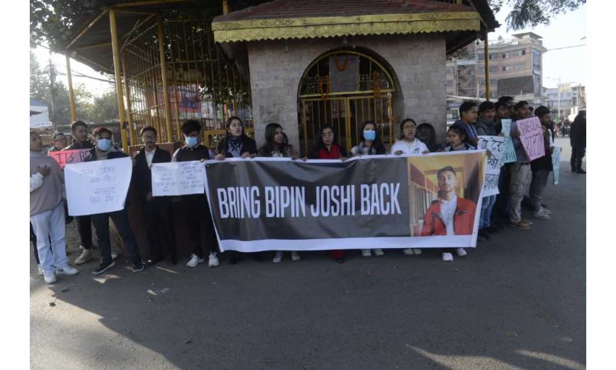 Peaceful demonstration organized in Lagankhel demanding safe rescue of Bipin Joshi