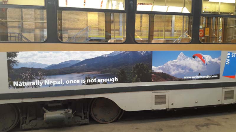 Nepal advertised on Brussels buses