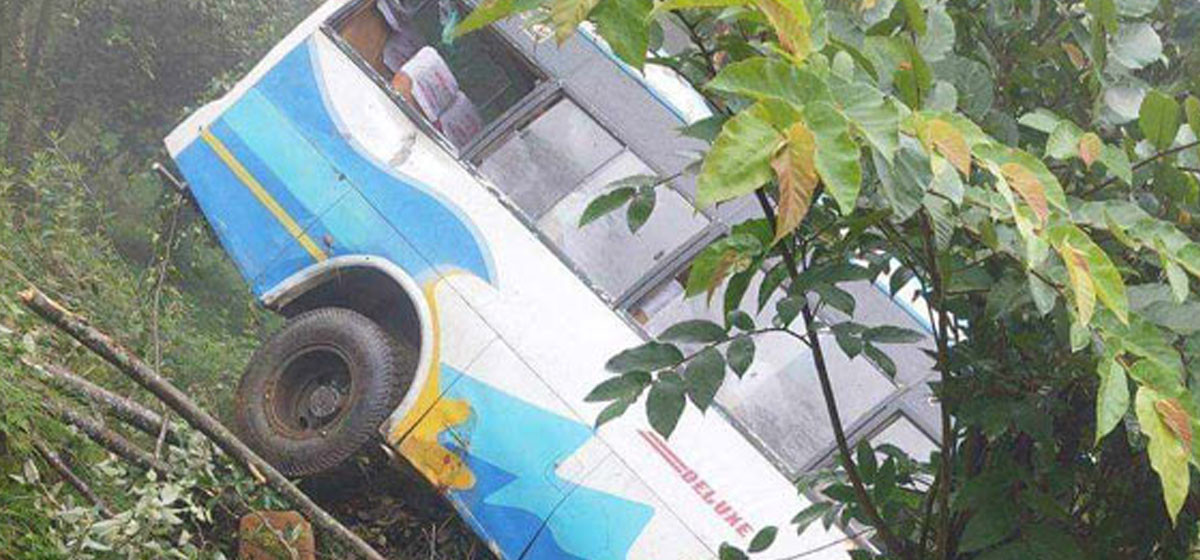 Passenger bus accident in Ramechhap: 9 injured, 2 critical