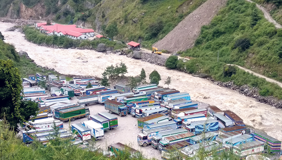 Over 1,000 cargo trucks stuck at Nepal-China border points