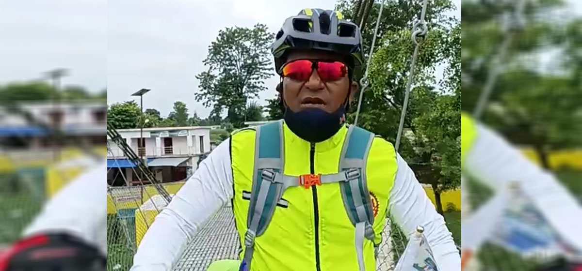 Shah sets out for Mahakali-Mechi cycle tour to commemorate COVID-19 victims