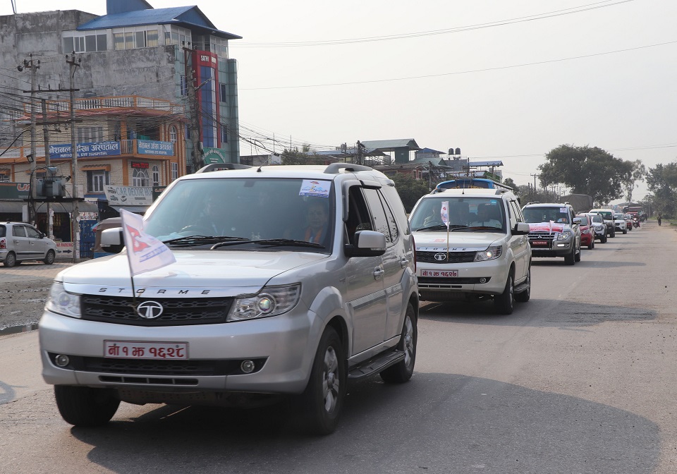 Bharatpur metropolis organised car rally up to Lumbini to promote local tourism