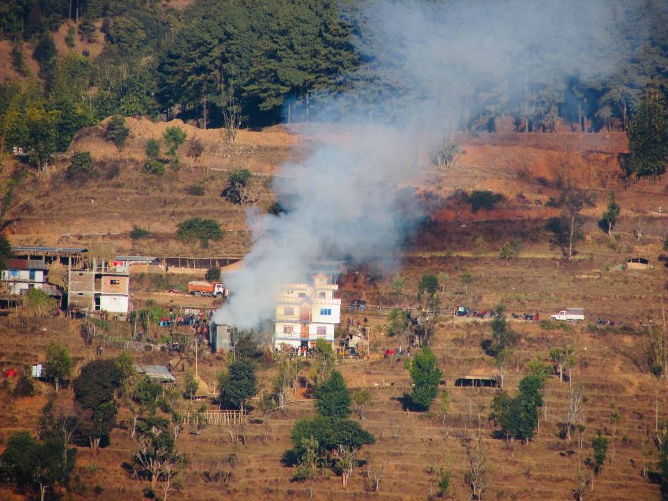 The fire by electrical short-circuit caused 4.8 million loss in Khotang