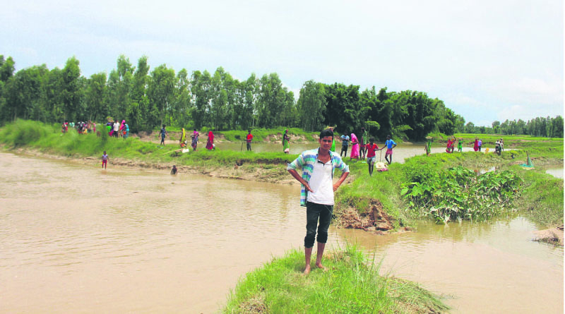 Floods wash away paddy fields, fish ponds in Dhanusha