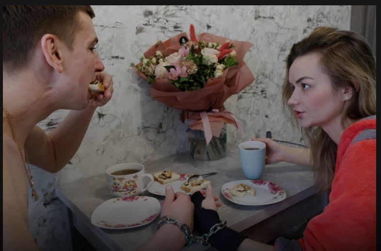 And they say romance is dead: Ukrainian couple handcuff themselves together