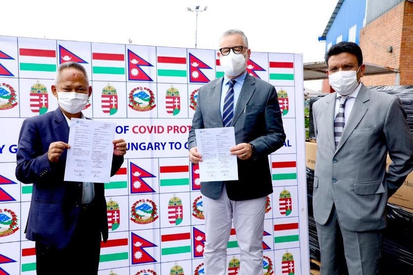 Government of Hungary hands over COVID health materials to Nepal