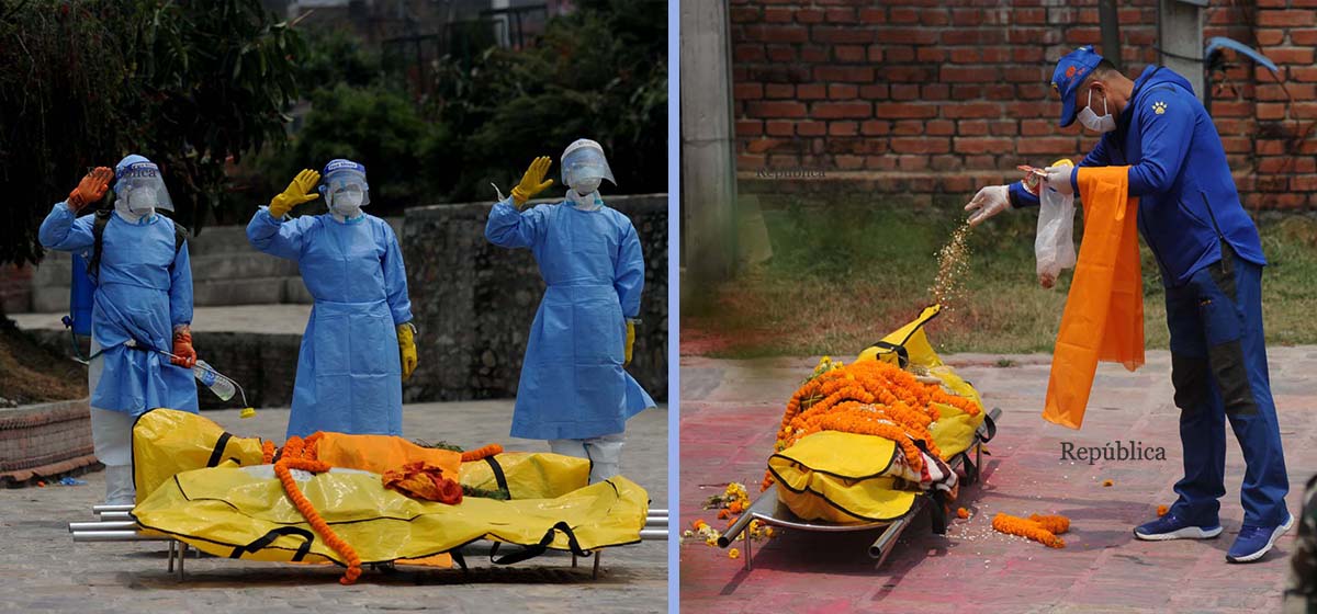 IN PICS: Nepal Army personnel cremating those dying of COVID-19 at Pashupatinath