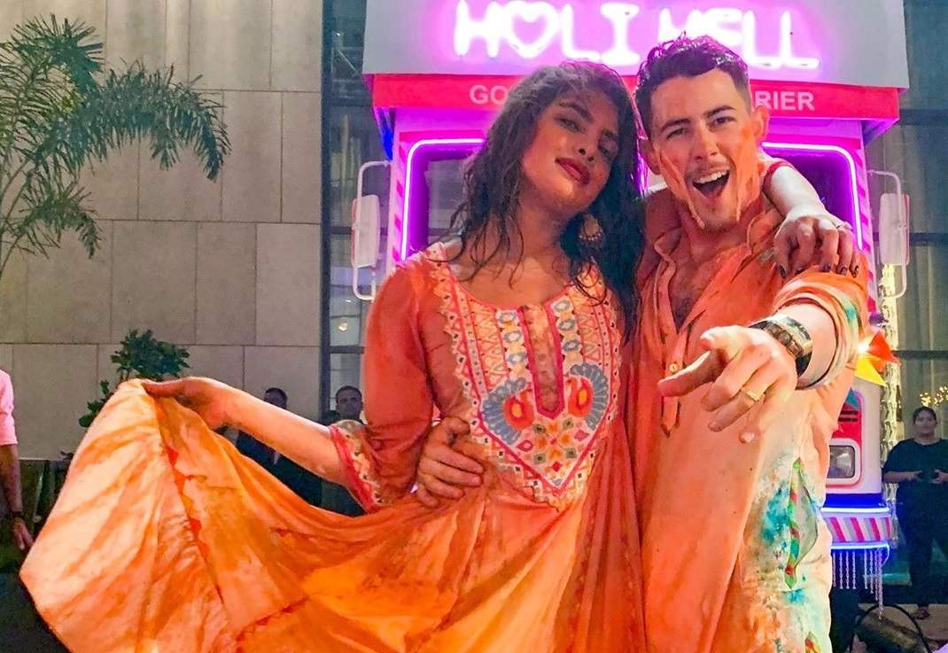 Nick Jonas celebrates his first Holi with Priyanka Chopra in Mumbai