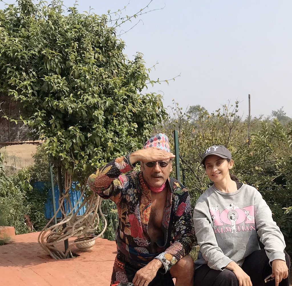 Jackie Shroff in Nepali avatar wearing Dhaka topi